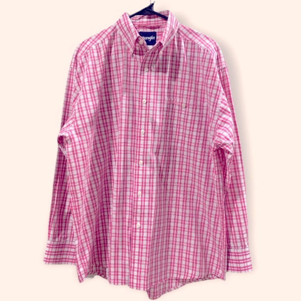 Wrangler Men’s Breast Cancer Button Down Shirt Size L
